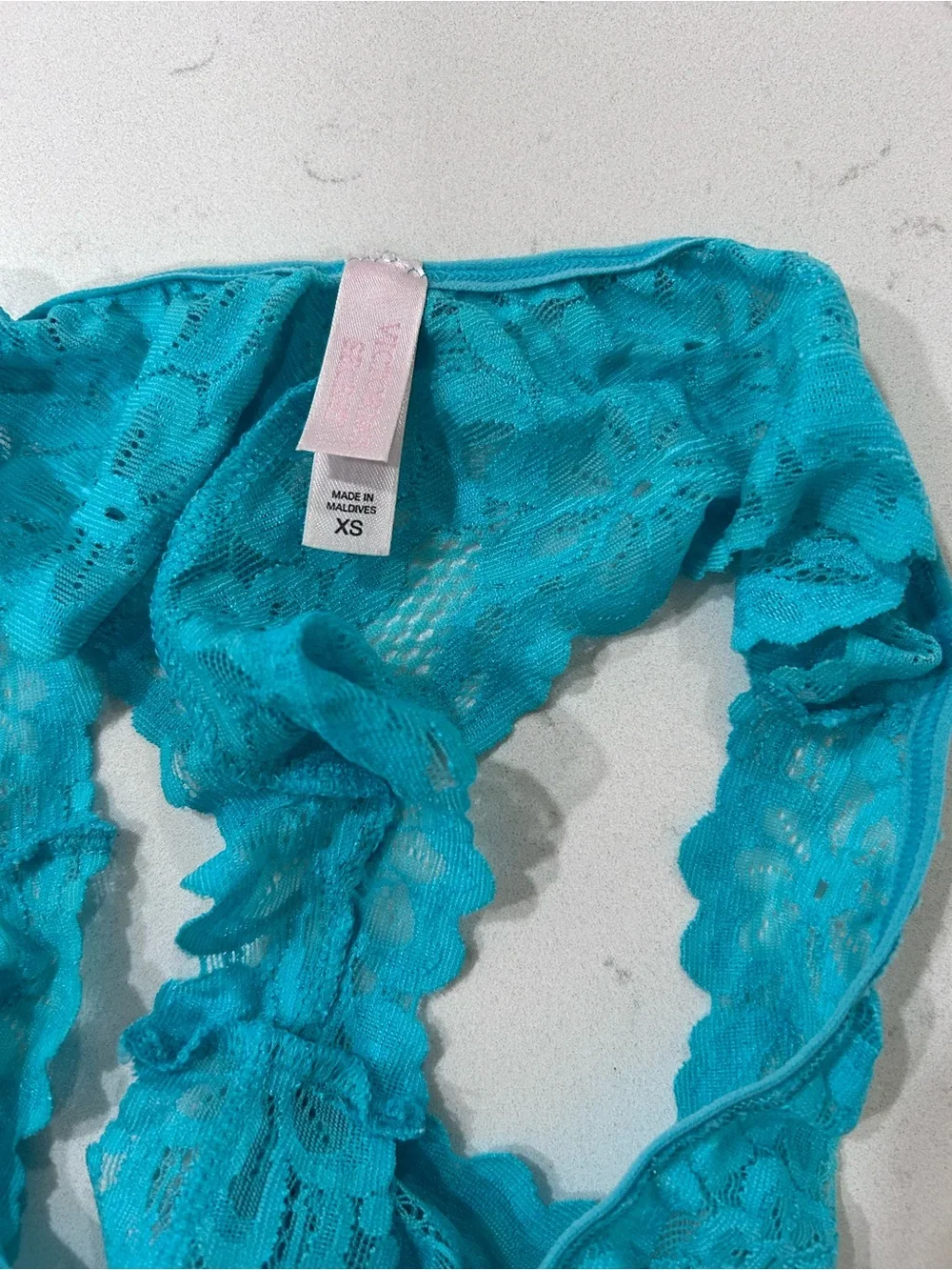 Victoria’s Secret Turquoise Lace Thong Panty